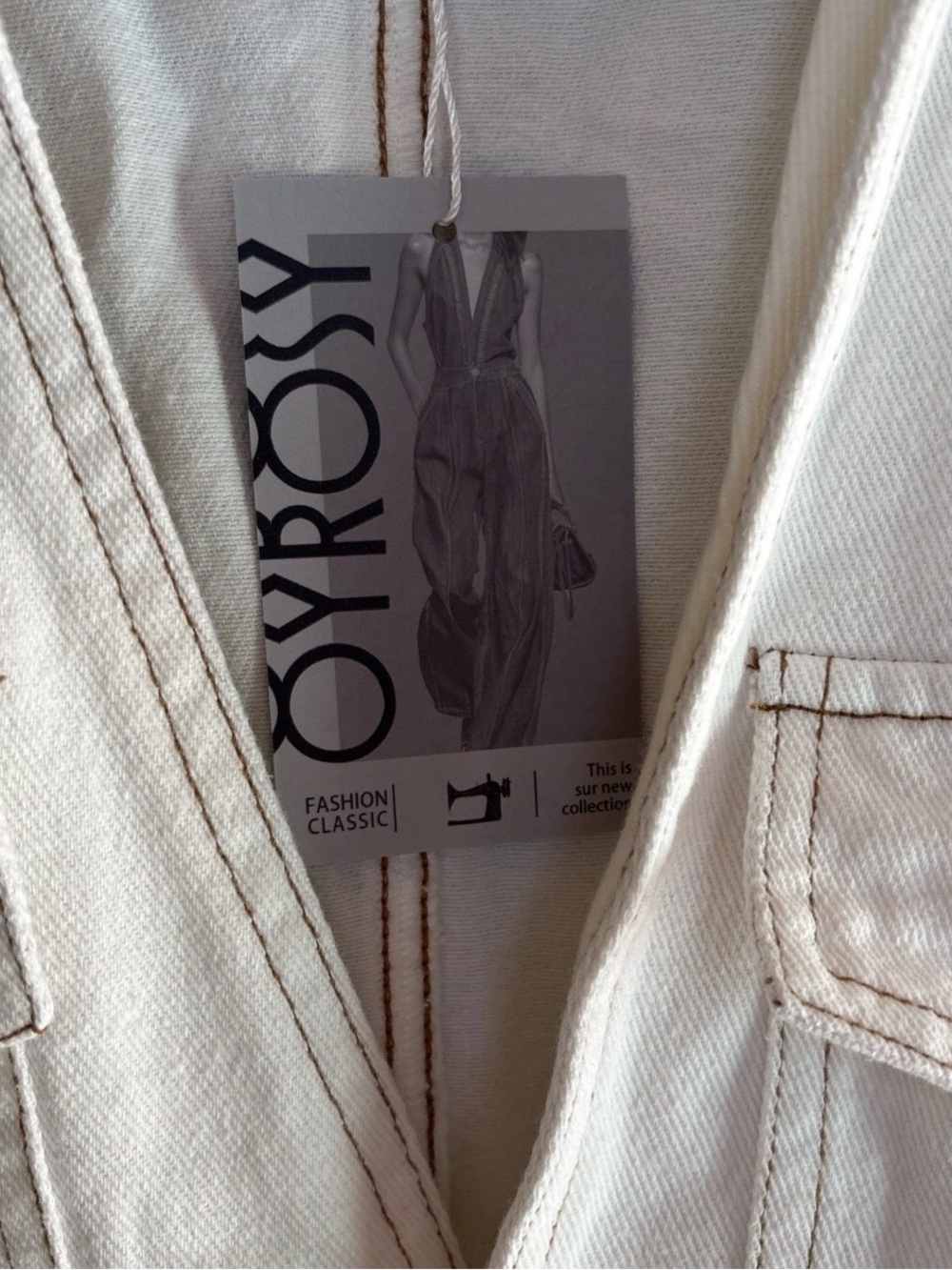 Oyrosy White Denim Look Vintage Inspired Dress Large - Picture 3 of 5